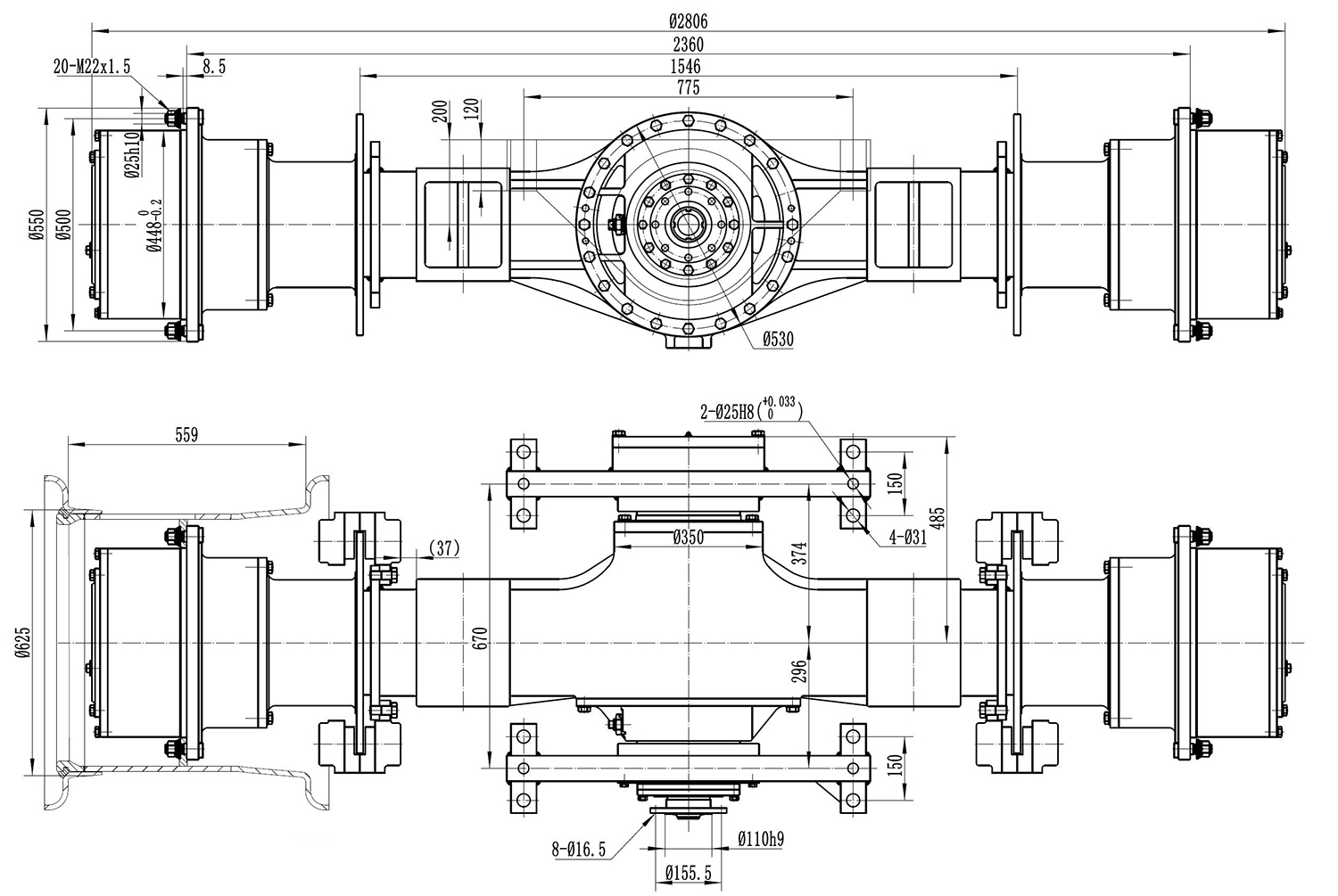 QWL70 wheel loader drive axle – Qingdao Tsingleader Industry Co.,Ltd.